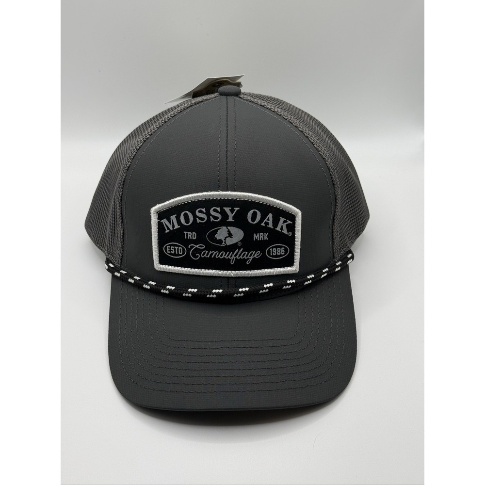 Mossy Oak Trucker Hat Grey Mesh Adjustable Snapback One Size NWT